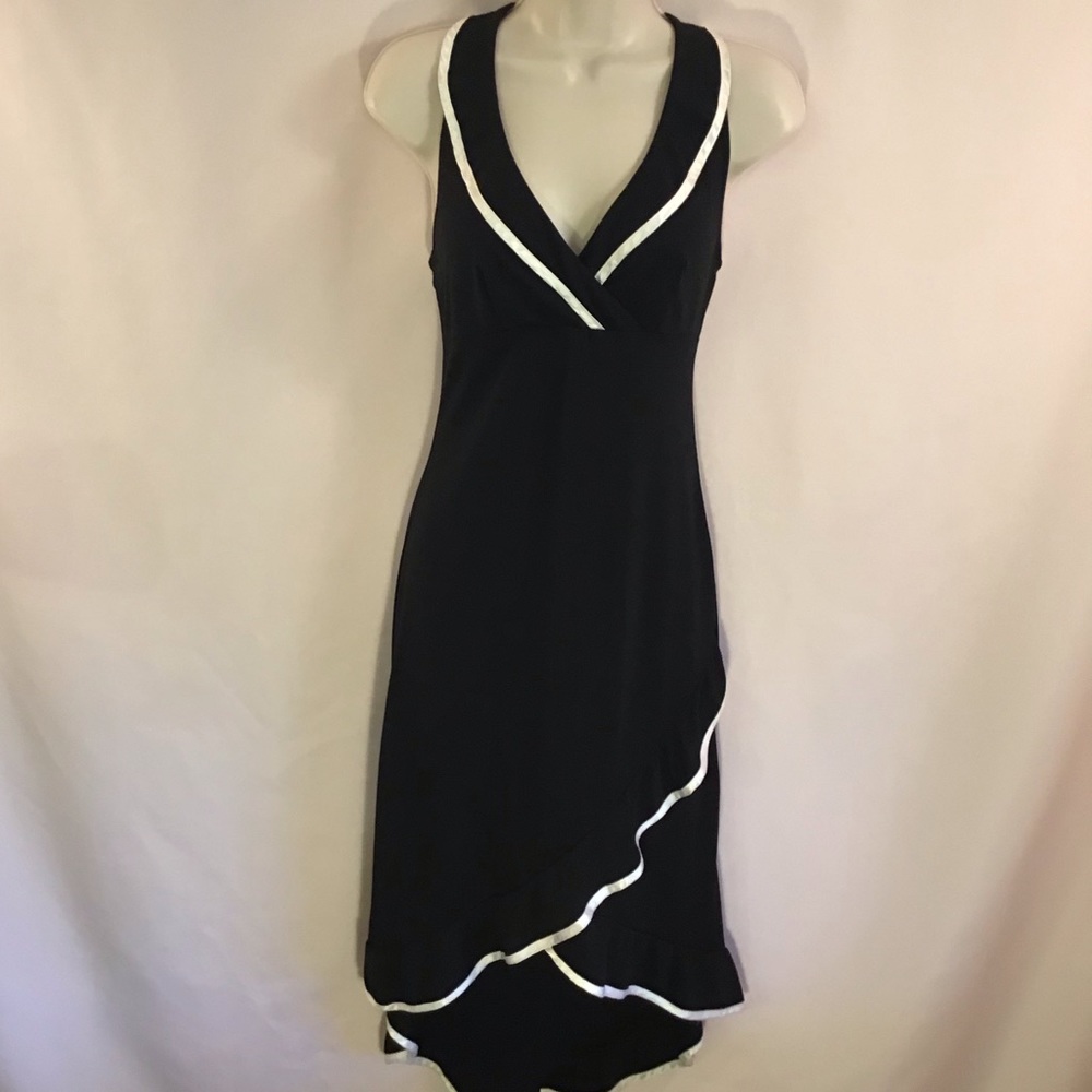 Pin up Black & White Halter Dress